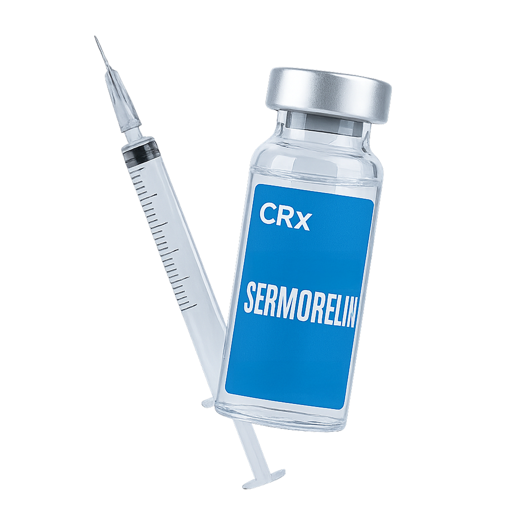 Sermorelin vial and syringe